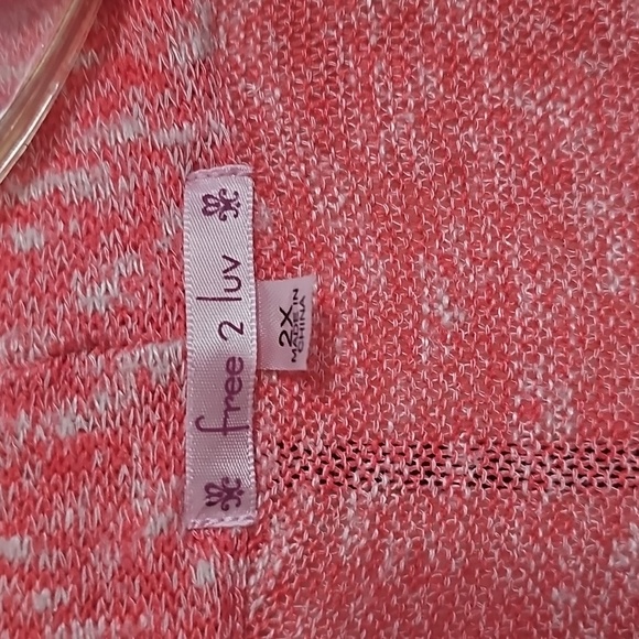 Pink Open-Front Cardigan with White Attached Tank - Picture 4 of 5